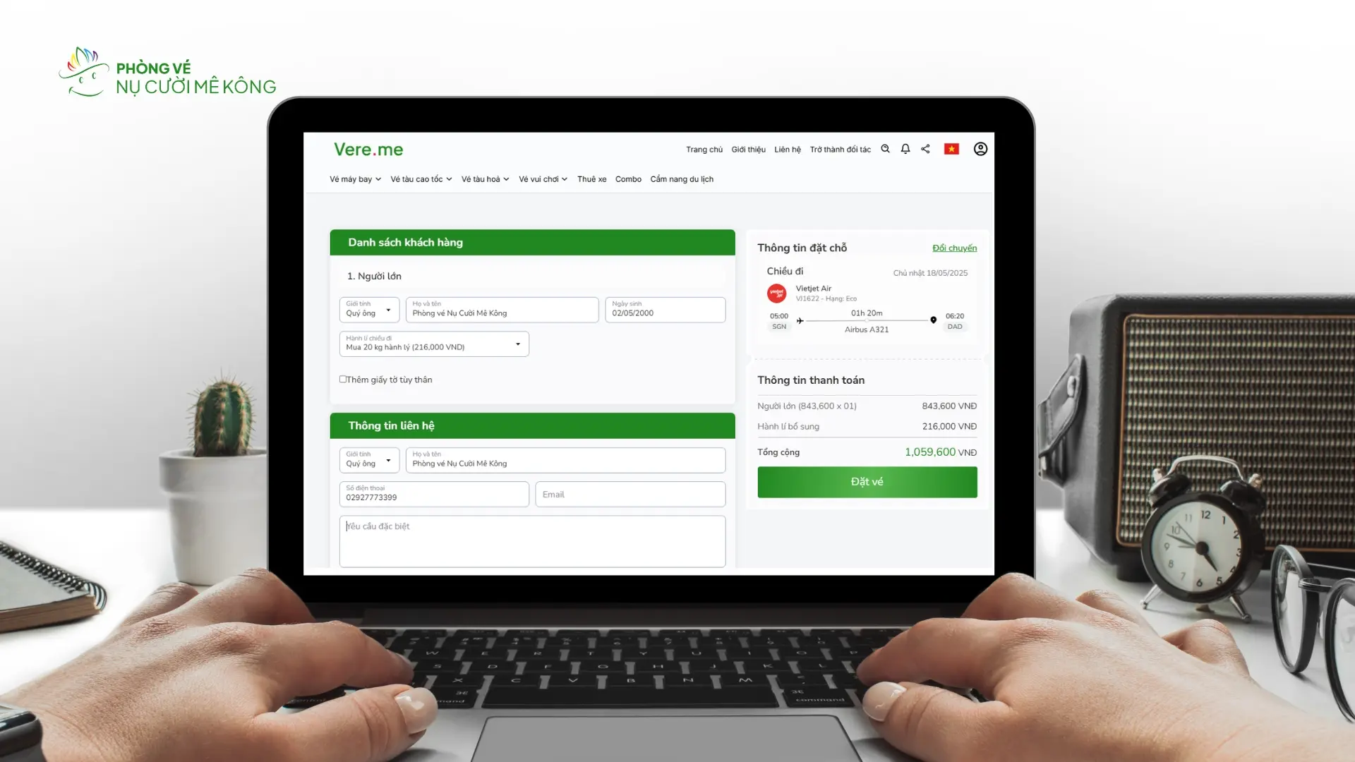 Đặt vé máy bay online bước 3
