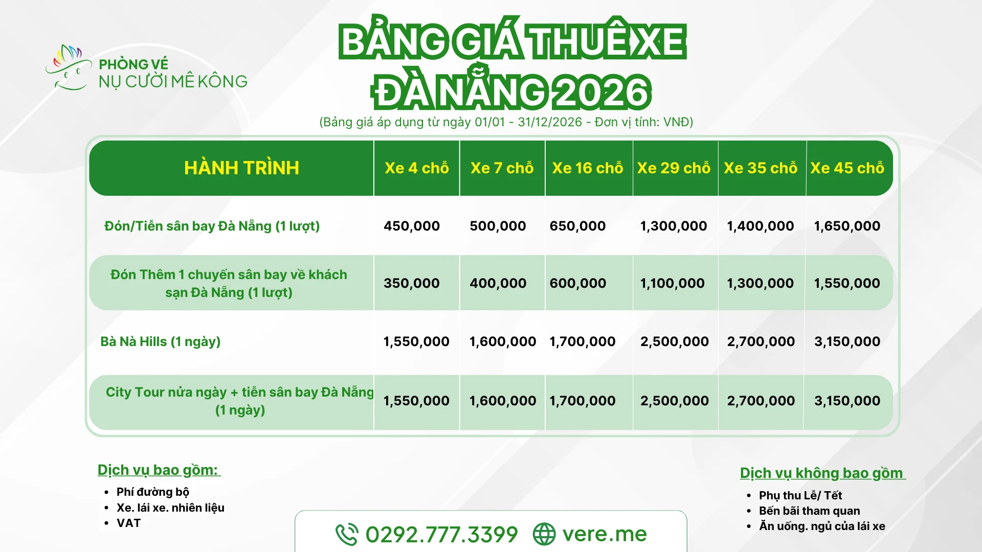 Thuê xe Đà Nẵng nhanh chóng, giá cạnh tranh. Xe đa dạng 4–45 chỗ, đưa đón tận nơi, phù hợp du lịch, công tác.
