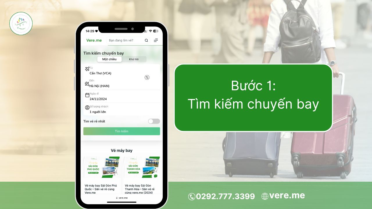 Bước 1 - Tìm chuyến bay phù hợp