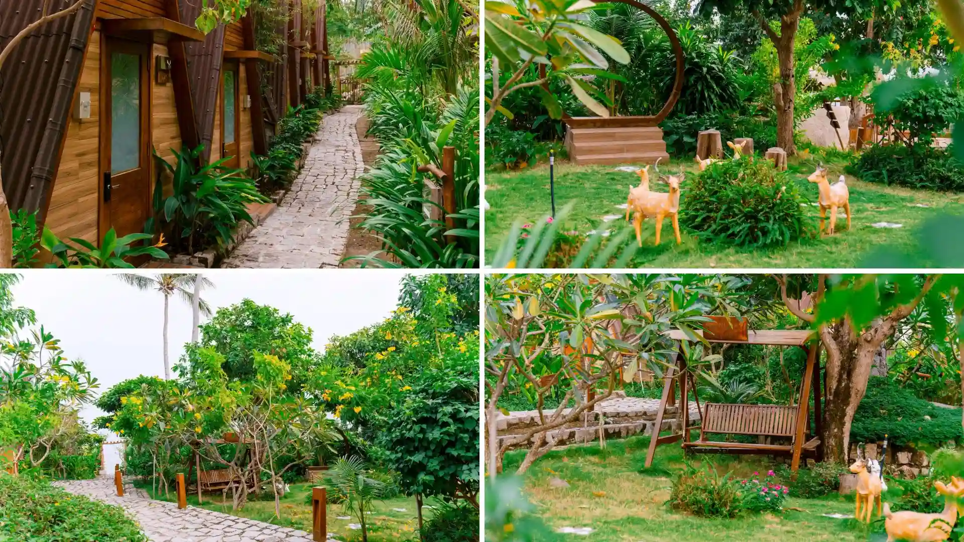 Khuôn viên xanh mát tại resort nghỉ dưỡng Hòn Sơn