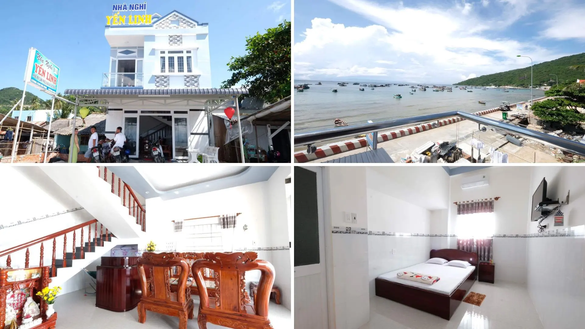 Nội thất và view biển từ phòng khách sạn tại Hòn Sơn