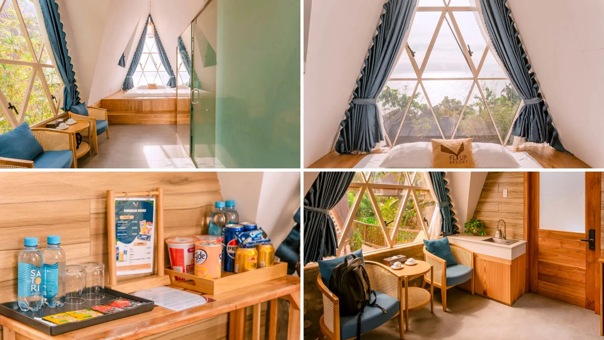 Nội thất phòng nghỉ view biển tại đảo Hòn Sơn