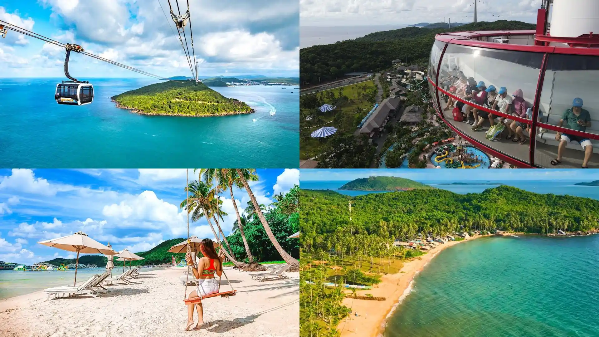 Toàn cảnh biển Phú Quốc từ cáp treo Hòn Thơm