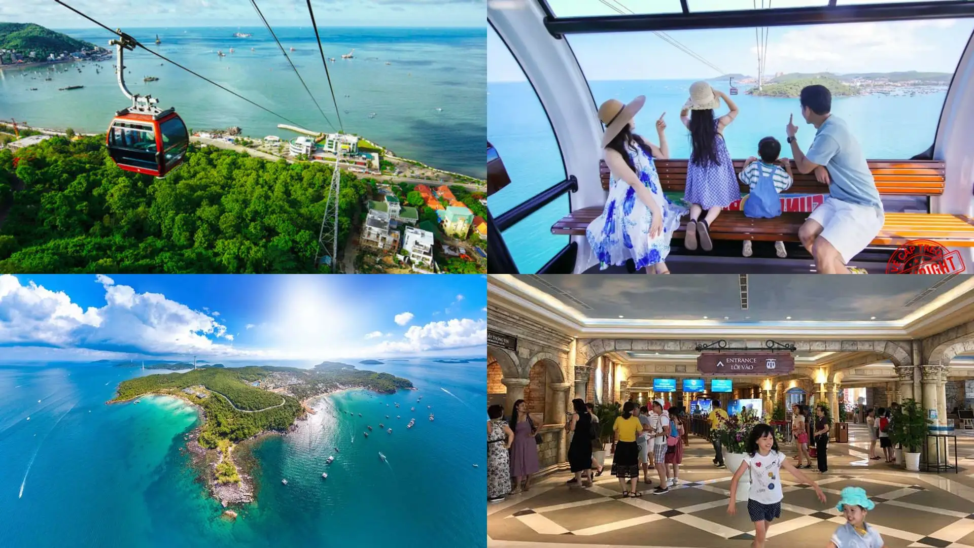Cáp treo Hòn Thơm và toàn cảnh vịnh An Thới Phú Quốc