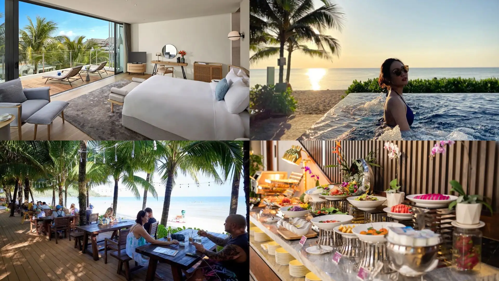 Phòng nghỉ resort cao cấp và tiệc buffet tại Phú Quốc