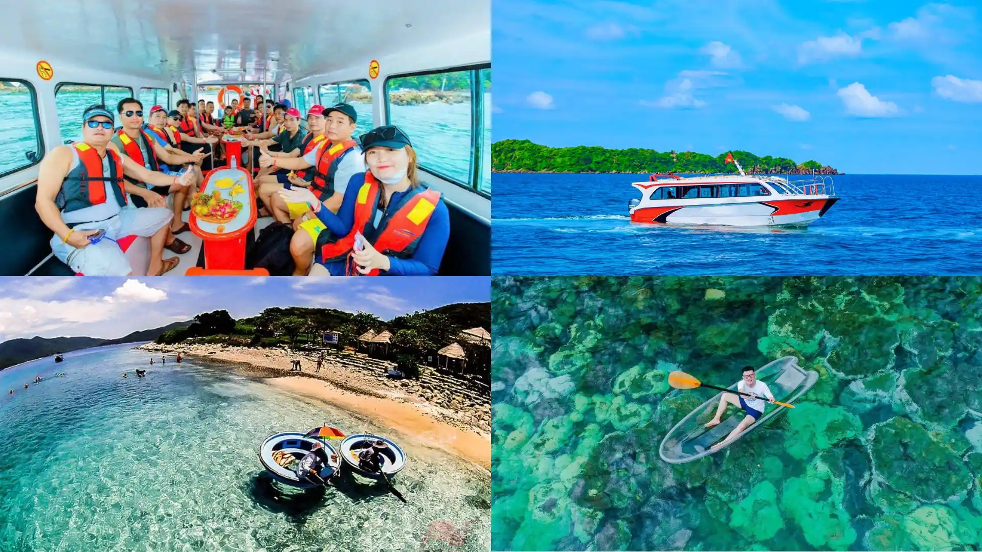 Du khách trải nghiệm đi cano và lặn ngắm san hô tại các đảo nhỏ Phú Quốc