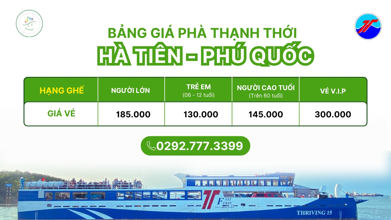 giá vé phà thạnh thới phú quốc hà tiên