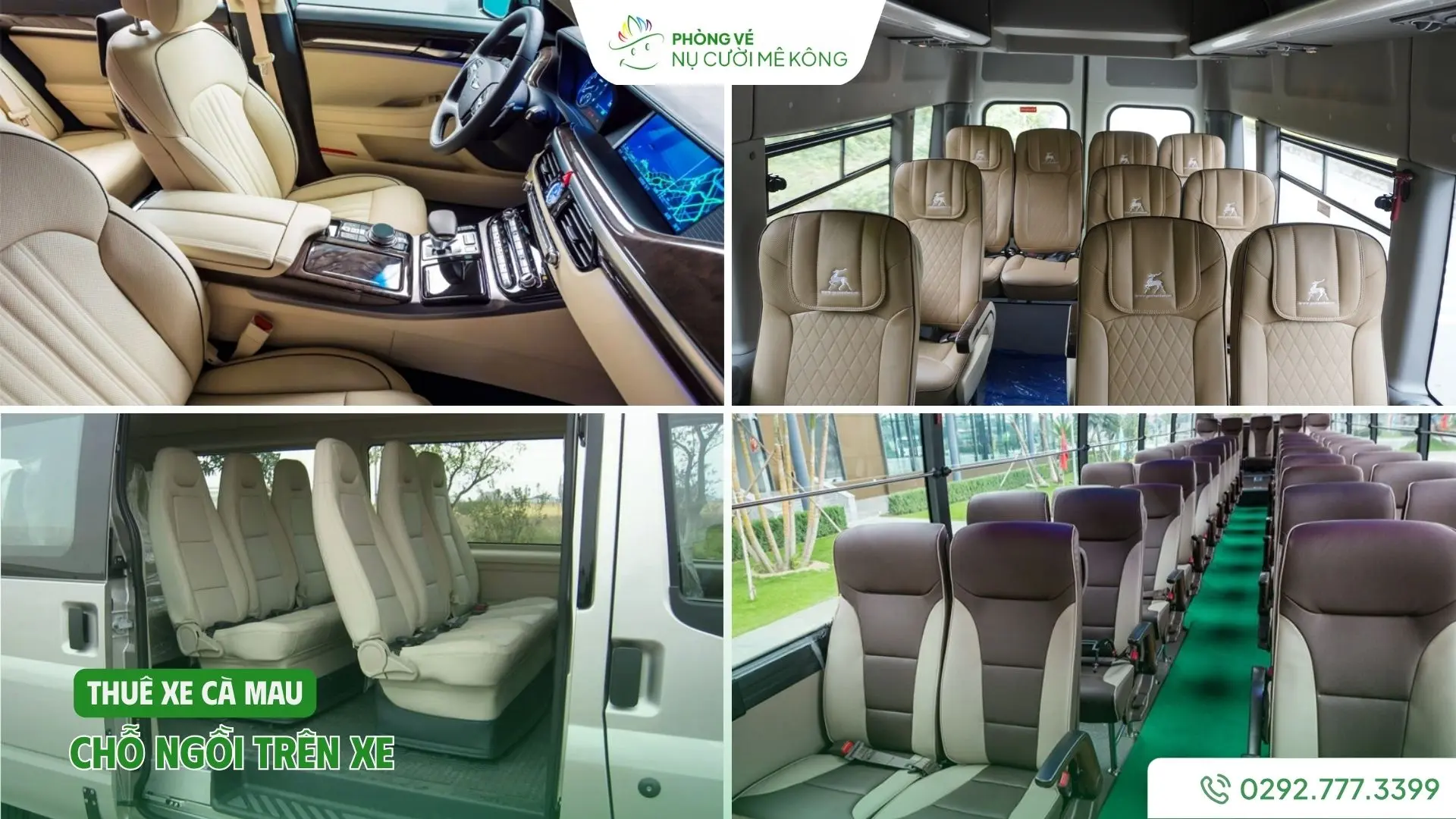 Nội thất xe du lịch cho thuê nội ô Cà Mau tại Vere