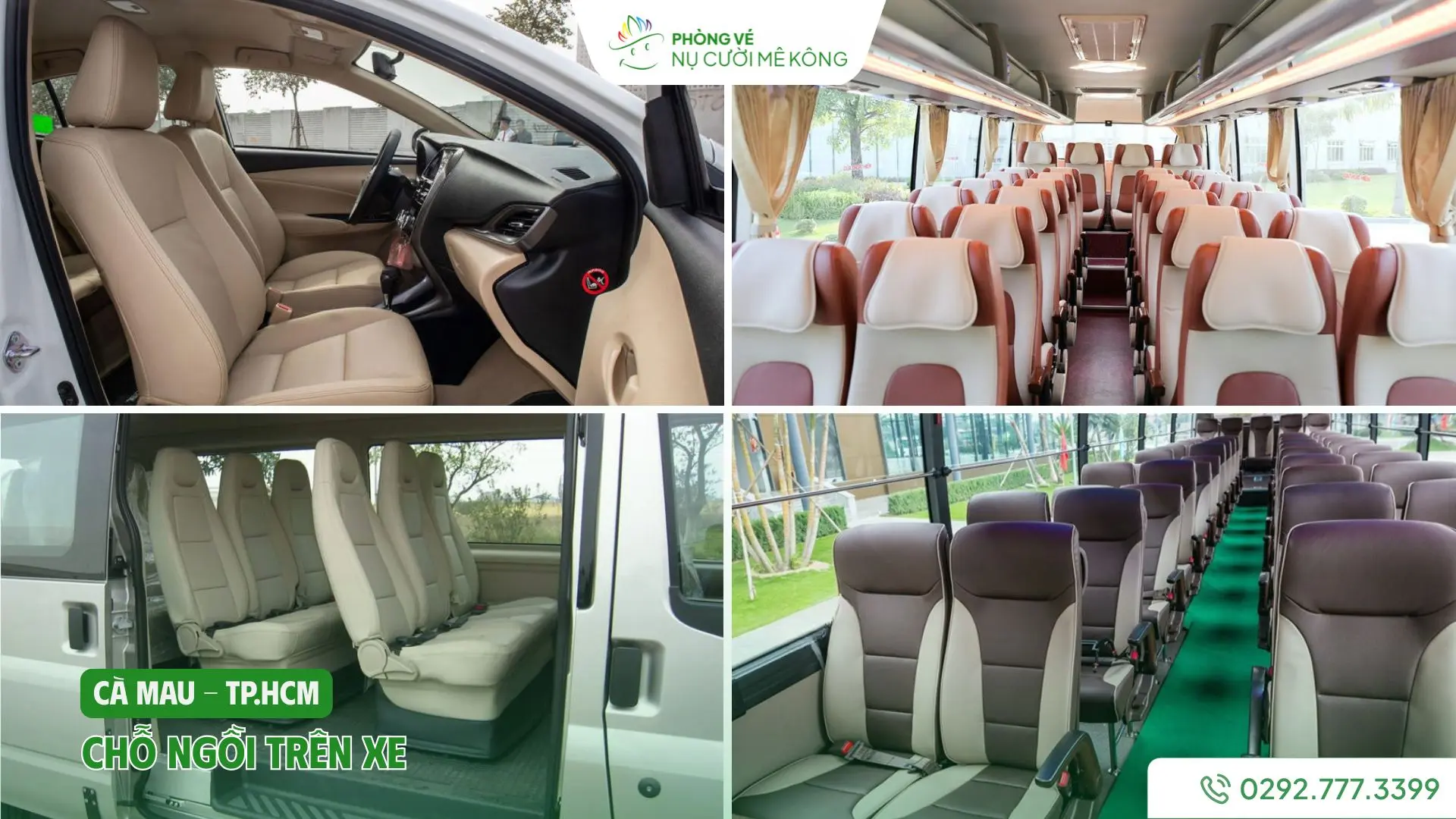 Nội thất xe du lịch Cà Mau đi TP Hồ Chí Minh tại Vere