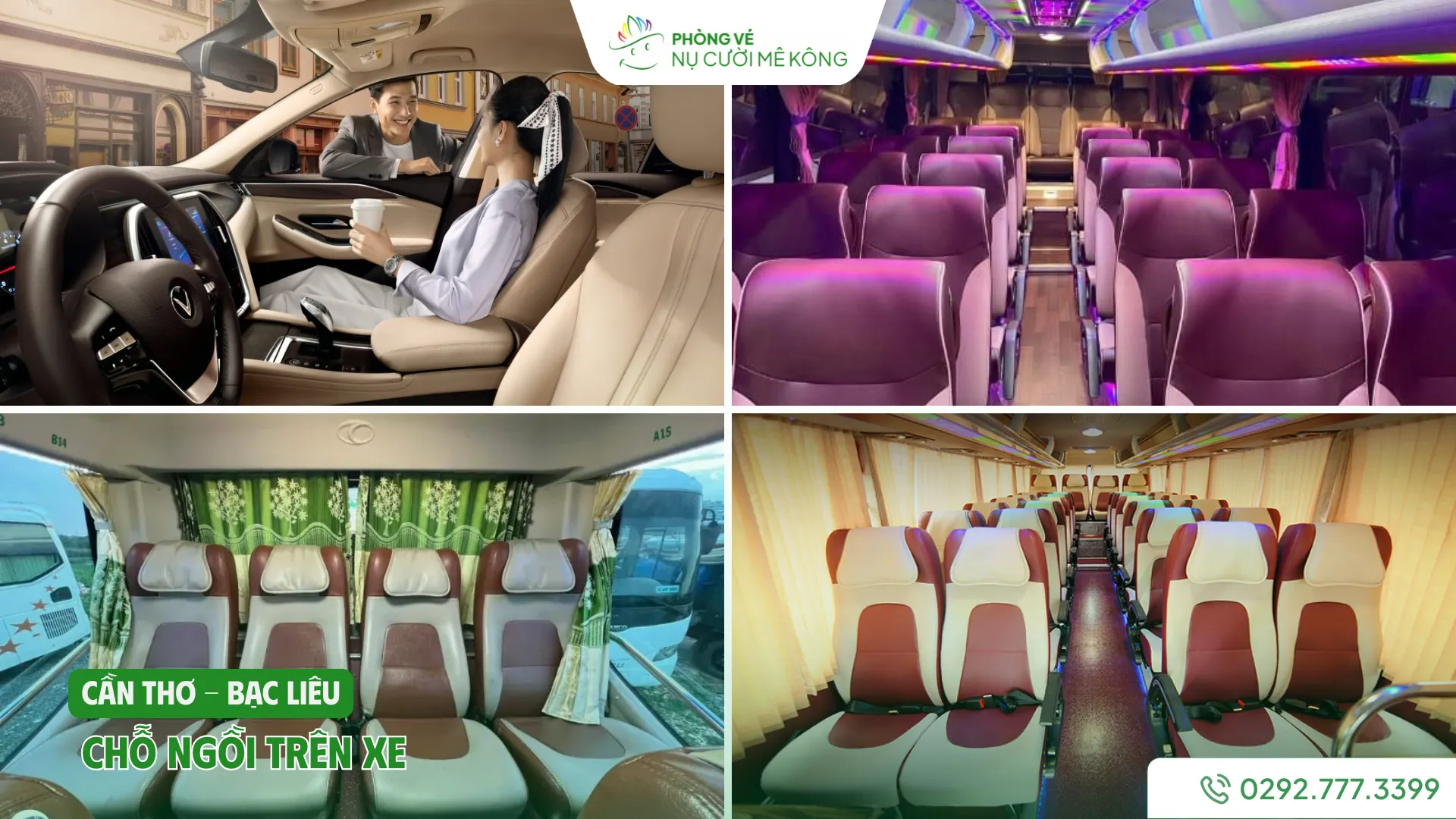 Nội thất xe thuê tiện nghi, gọn gàng