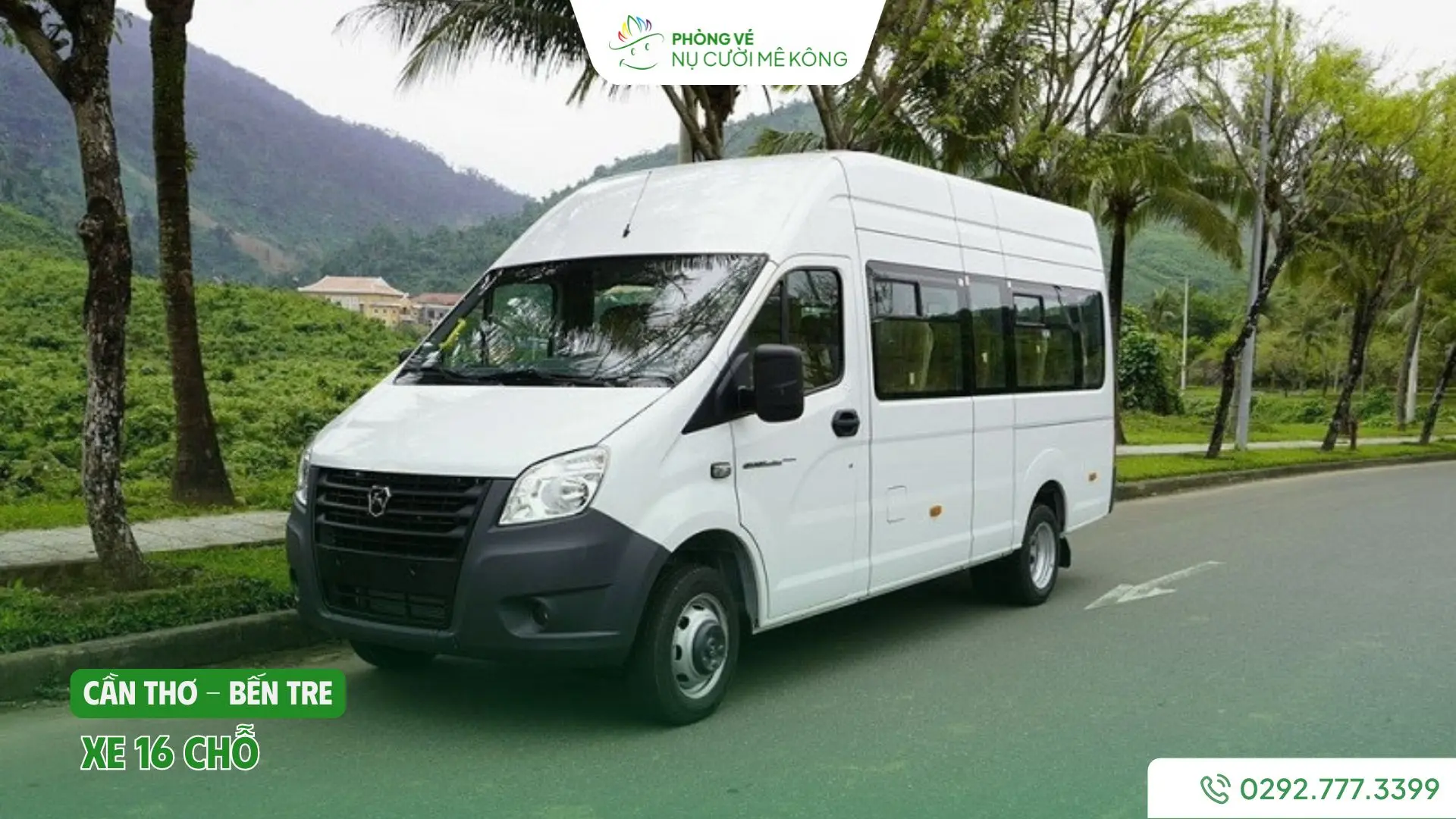 Vere thuê xe Cần Thơ Bến Tre 16 chỗ rộng rãi