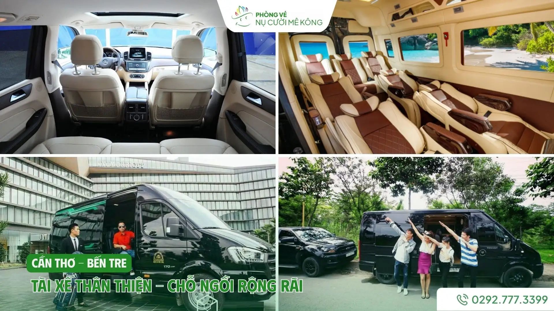 Vere thuê xe Cần Thơ Bến Tre nội thất tiện nghi