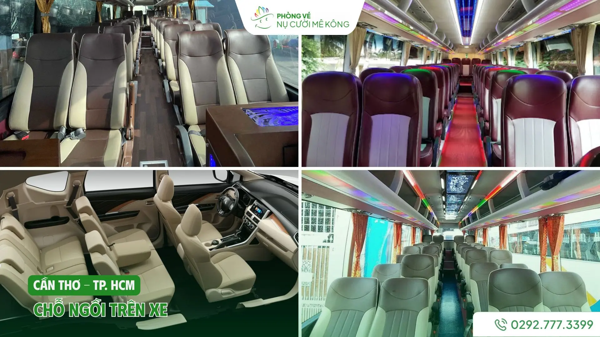 Bên trong xe thuế Cần THơ đi TPHCM của Vere