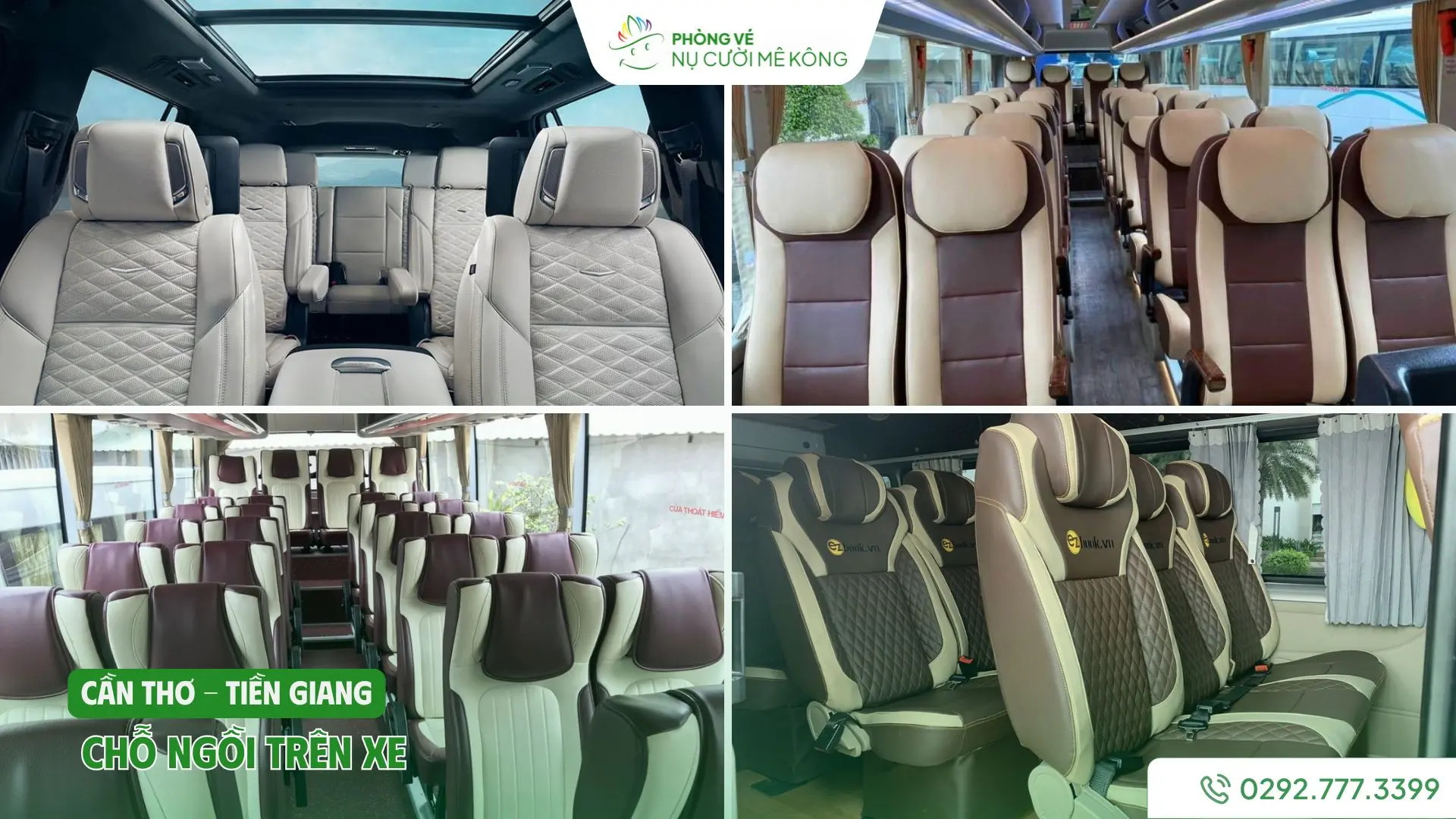 Nội thất trong xe Cần Thơ đi Tiền Giang của Vere