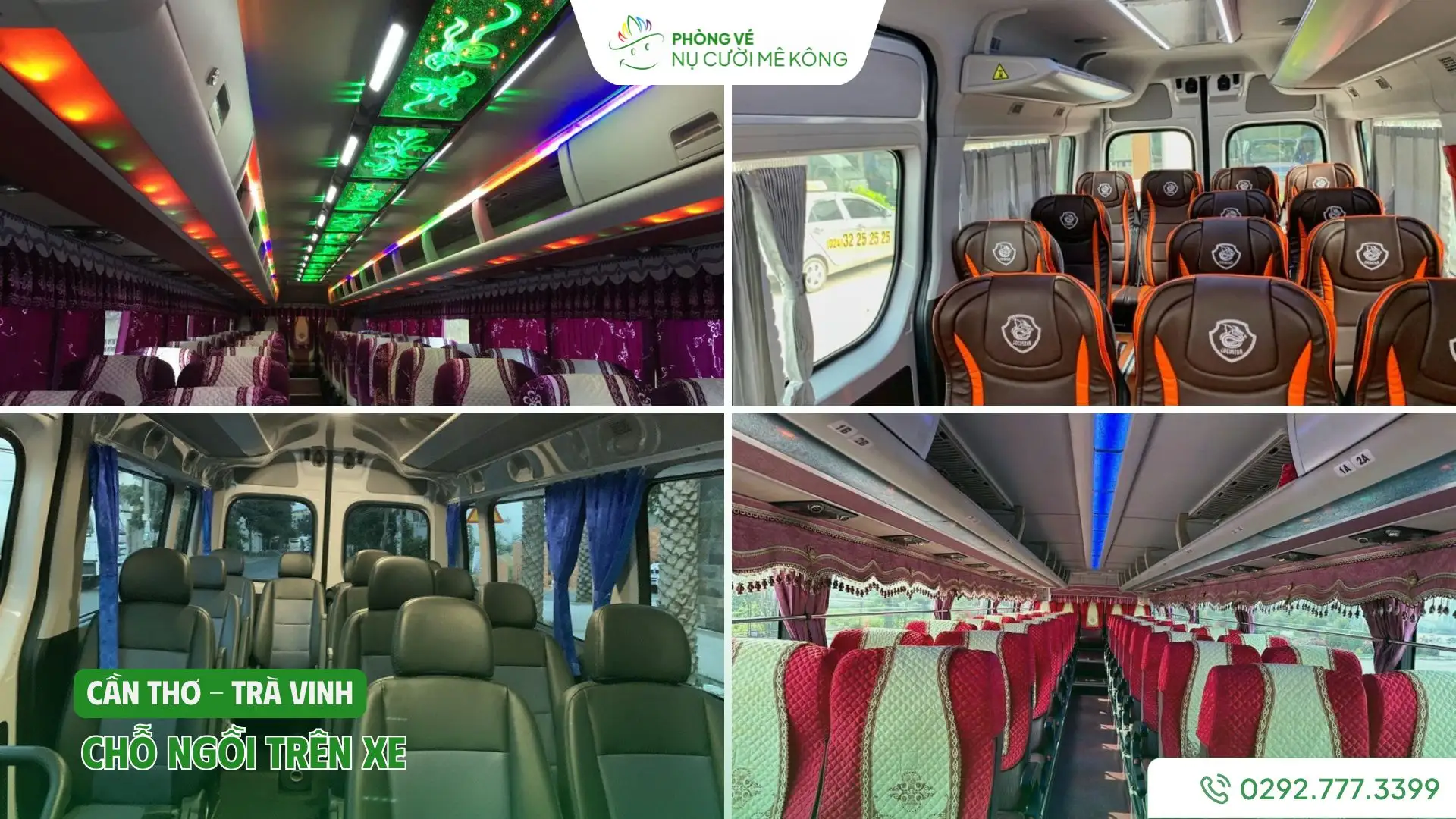 Vere thuê xe Cần Thơ Trà Vinh nội thất tiện nghi