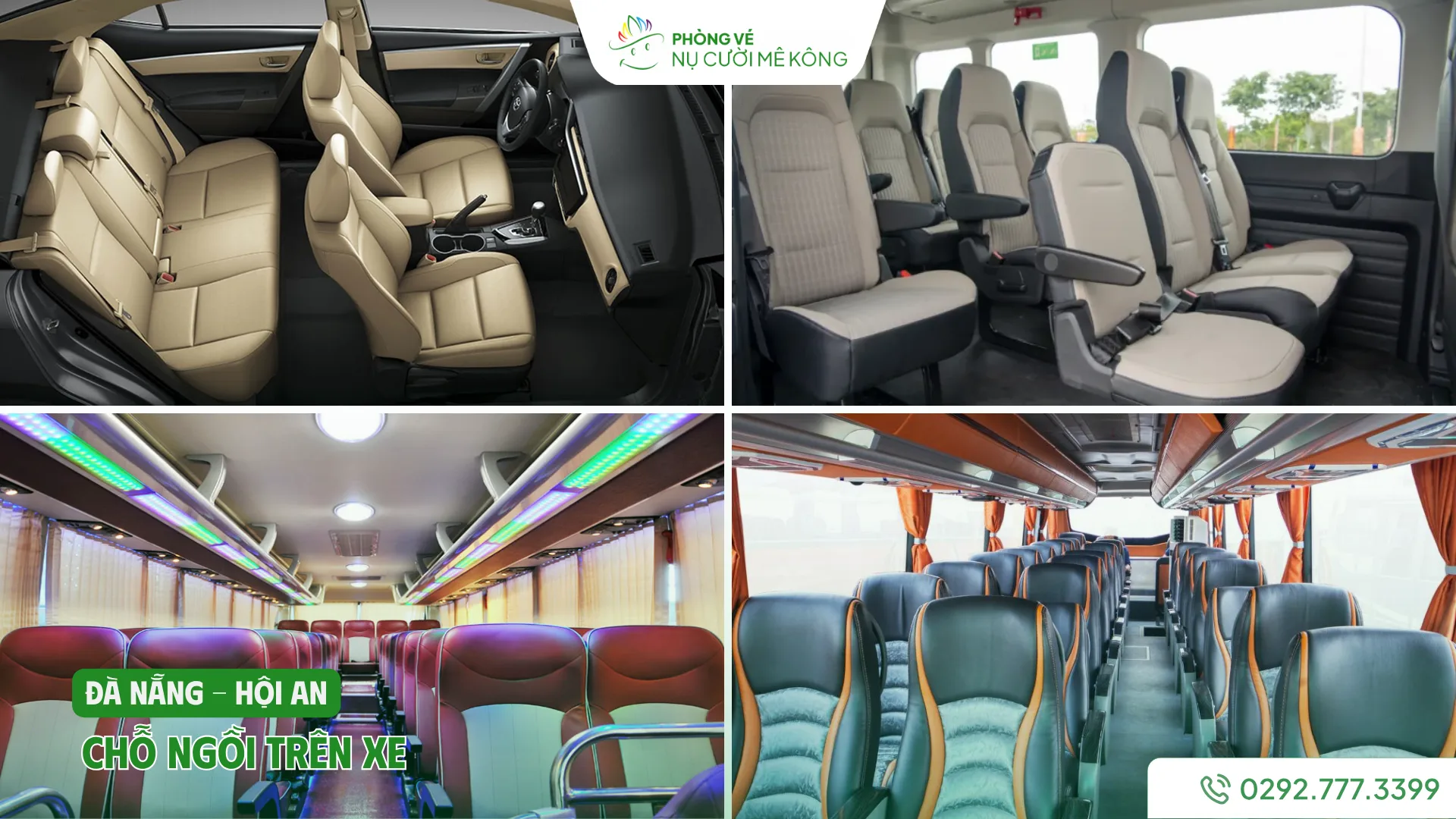 Thuê xe Đà Nẵng đi Hội An giá rẻ: 4, 7, 16, 29, 35 và 45 chỗ